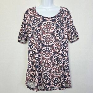LuLaRoe Floral Tunic Top Multicolor Size L